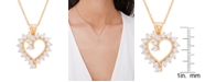 Macy's Gold Plated Cubic Zirconia Heart Pendant